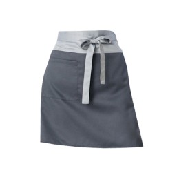 SKAP053 order western restaurant apron grey short apron half pocket simple personality apron tied front style SKAP053 order western restaurant apron grey short apron half pocket simple personality apron tied front style